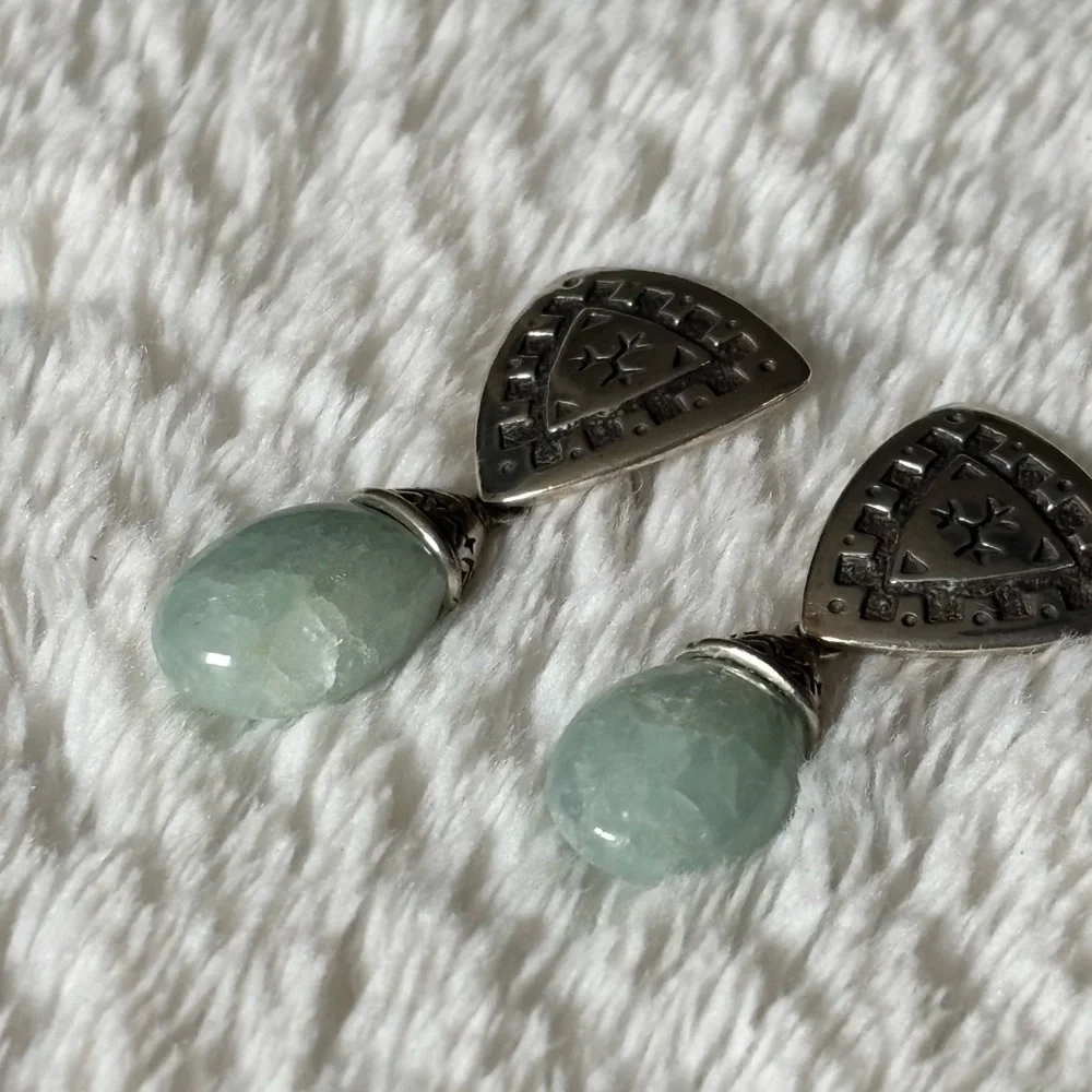 Carolyn Pollack Jade earrings made in 925 Sterling Silver. - Picture 5 of 5